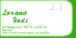 lorand hodi business card